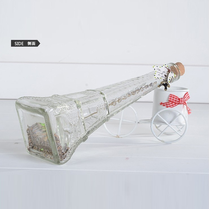Paris Eiffel Tower glass bottle transparent rainbow wish bottle drift bottle Birthday creative lucky star bottle bottle Specification drawing
