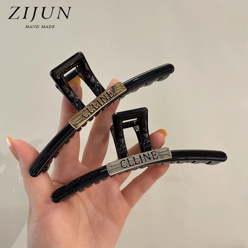 "Super powerful catch!" Korean gold label letter gripper, large one-line hair clip, women's back head updo gripper, high-end headwear details Picture