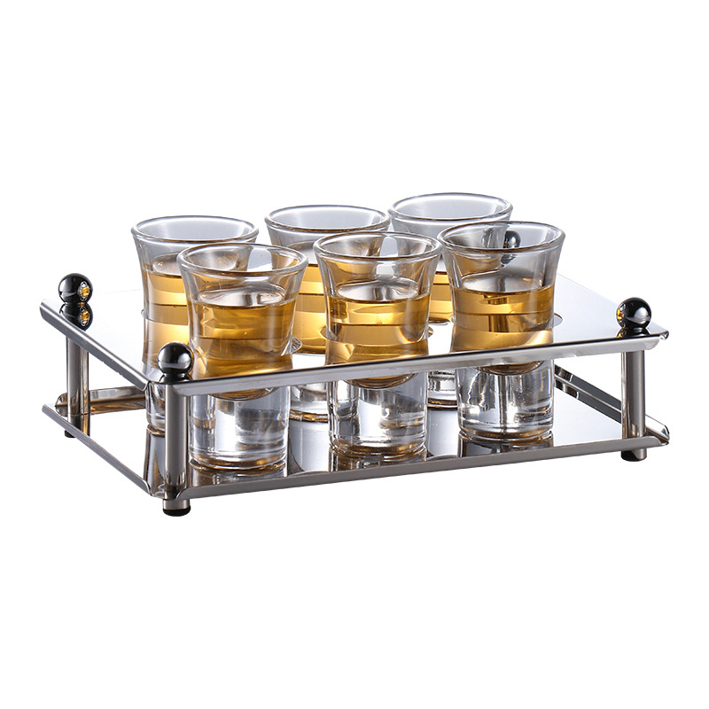 Stainless steel bullet cup holder, bar wine glass holder, one-sip cup holder, creative detachable cup holder, bomber set Item Picture