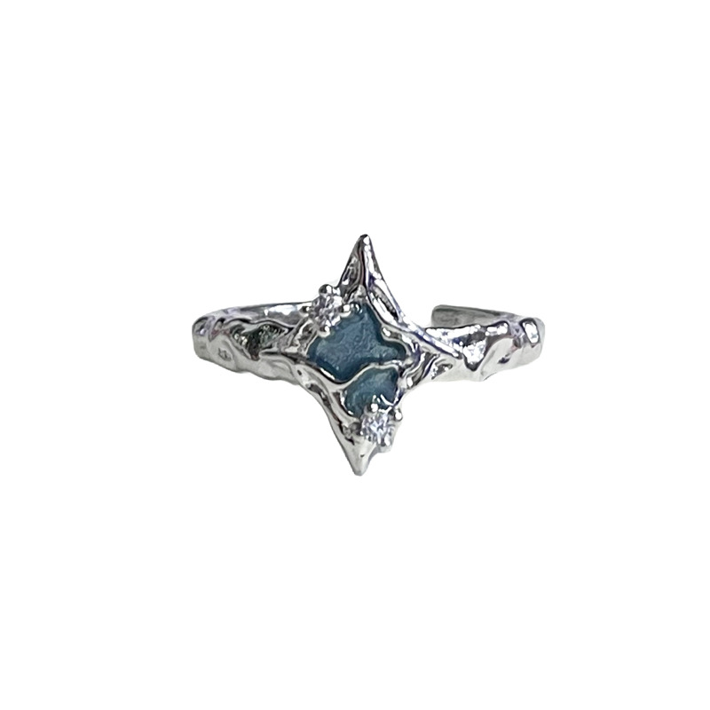 Retro and unique snake-shaped star-patterned glazed open ring for women, with a touch of high-end sophistication, light luxury, sweet coolness and a versatile style Item Picture