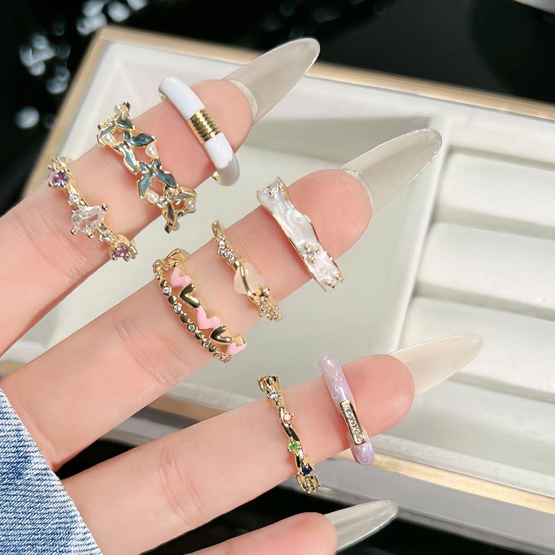 【 Fairy Tale on Fingertips 】 Colorful Enamel oil Drip butterfly Opening ring, a unique and high-end design for women full figure