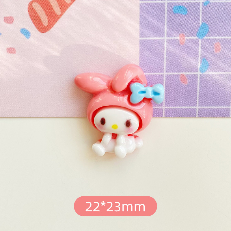Cartoon and cute Sanrio resin accessories, diy jewelry accessories, hair clips, headwear, phone cases, cream glue accessories Application Scenario