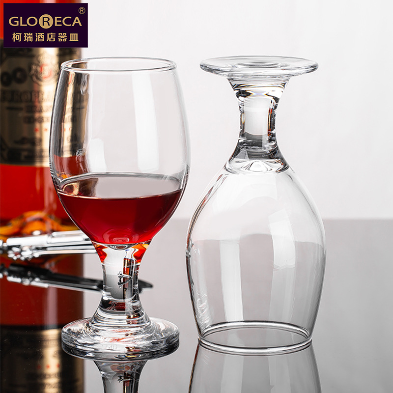Curry high-footed beer mugs, red wine glasses, wine glasses, creative cups, juice drink cups, glass water cups with LOGO printing Specification drawing