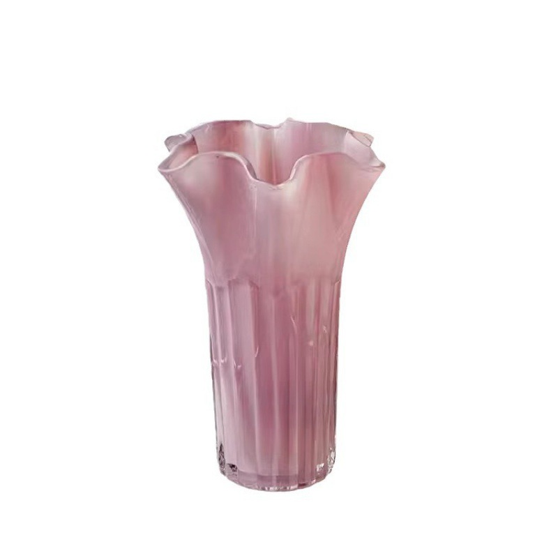 Nordic modern minimalist style creative cabbage vases, simple living room dining table flower arrangement vases, home glass soft decoration Item Picture