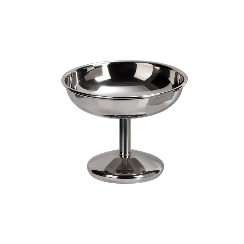 304 stainless steel tall ice cream cup, ins style stainless steel ice cream cup, dessert bowl, tall pudding cup with a ball Item Picture