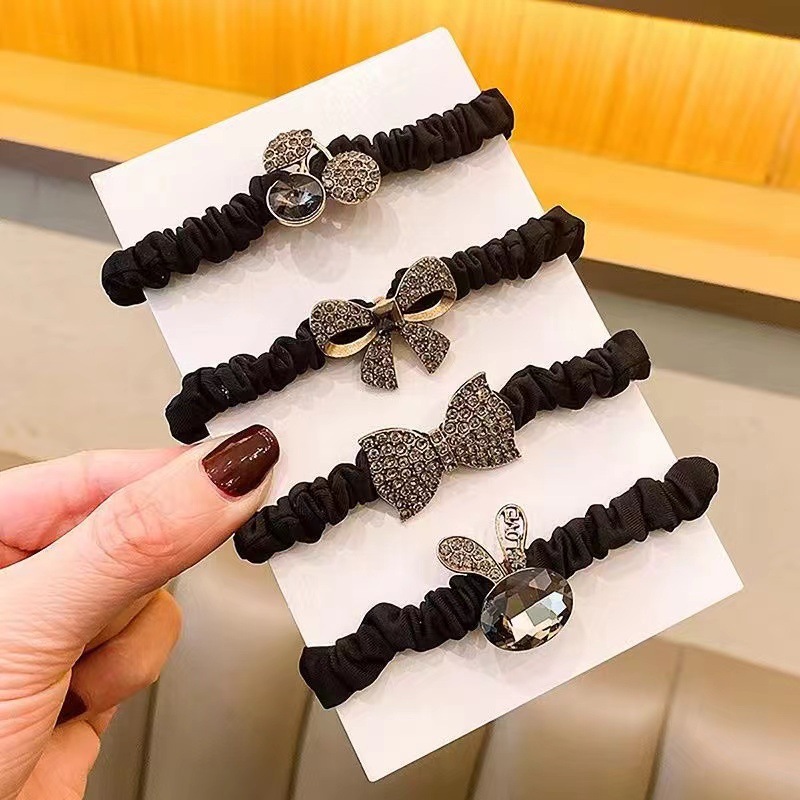 The bow hair tie and hair band from Dongdaemun, South Korea, exudes a high-end, retro Korean style headwear, hair tie, small intestine band and leather band Specification drawing
