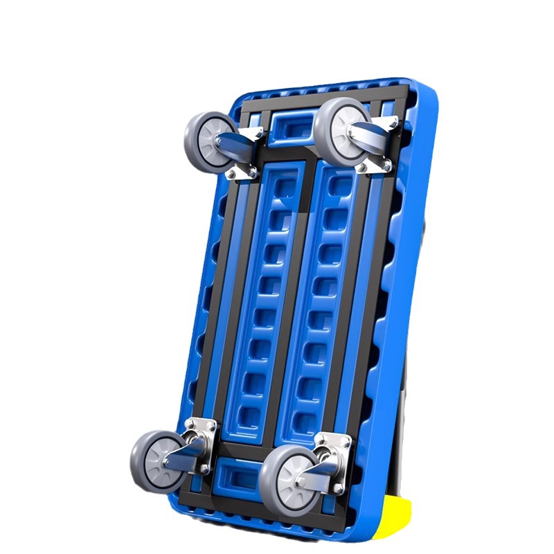 Boyun small cart, cargo trolley, transportation flatbed cart, PE blow-molded portable folding express delivery, household lightweight trailer Item Picture