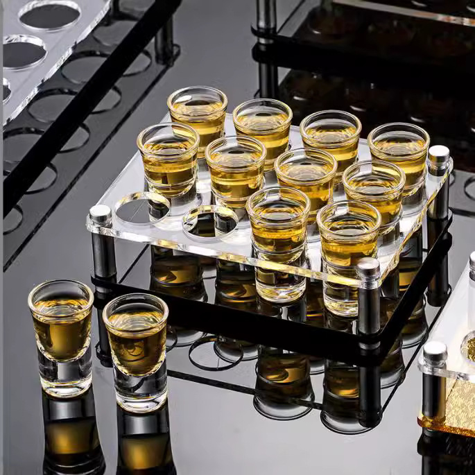 Acrylic bullet cup holder, bar, KTV beer cup holder, white spirit cup, foreign wine cup holder, one-sip cup holder details Picture