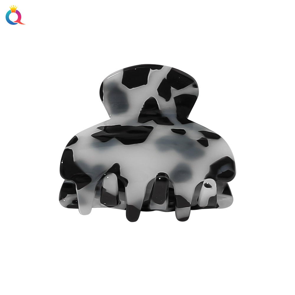 Qiyue Cross-border Acetic Acid Small Clip, fashionable leopard Print hair clip, semi-grab hair clip, high-end summer hair accessory wholesale Item Picture
