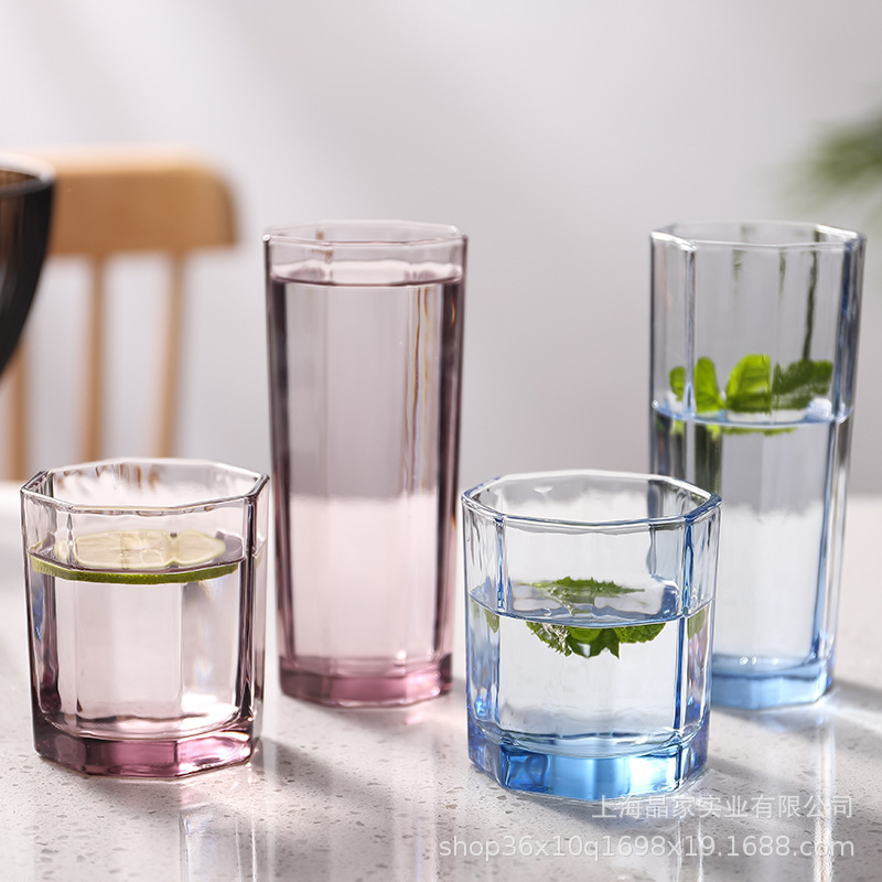 Green Apple Creative Blue Crystal Color Water Cup, Whisky Glass Cup, Glass Juice Cup, Foreign wine set wholesale set full figure