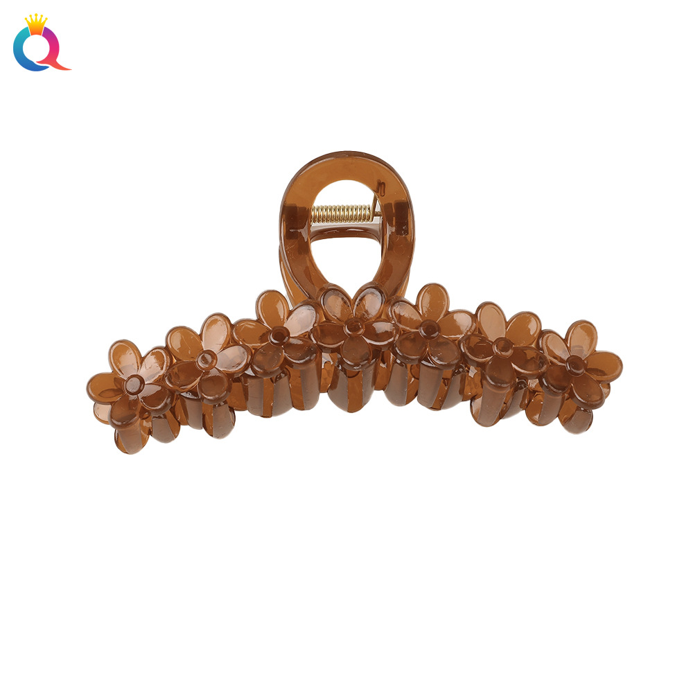 Wholesale of Qiyue large-sized hair clips with a high-end style, flower hair clips, hair curls, back of the head, shark hair clips, and women's hair accessories Item Picture