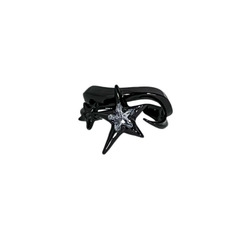 Dark style starlight high-end open ring, women's sparkling diamond irregular niche design, unique and stylish eating ring trend Item Picture