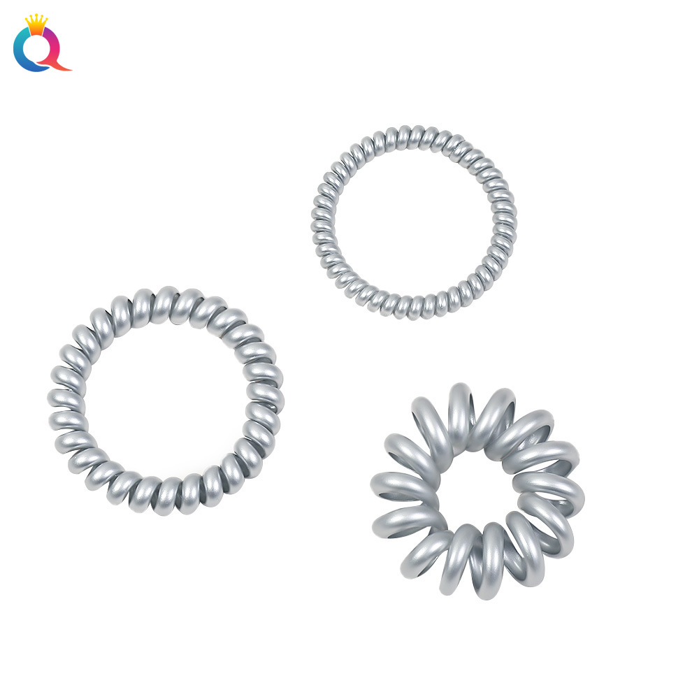 Qiyue Cross-border Cold style telephone line hair bands, fashionable high-elasticity traceless hair ties, leather bands and hair accessories wholesale Item Picture