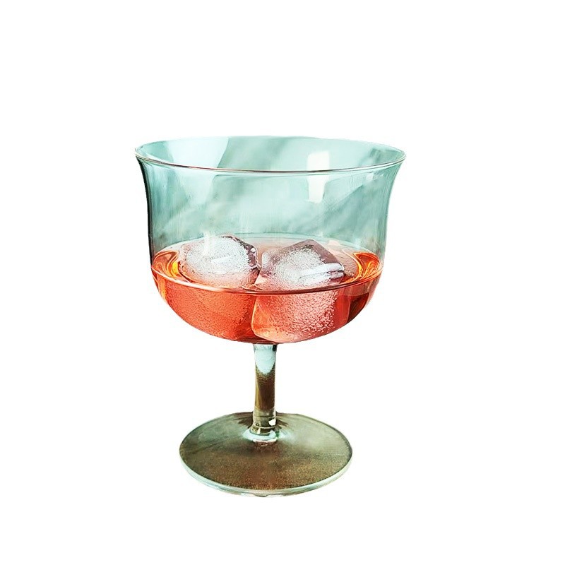 Niche retro glass cups, Instagram-style high-footed wide-mouthed specially mixed drink cocktail cups, bar cold drink sparkling wine glasses Item Picture