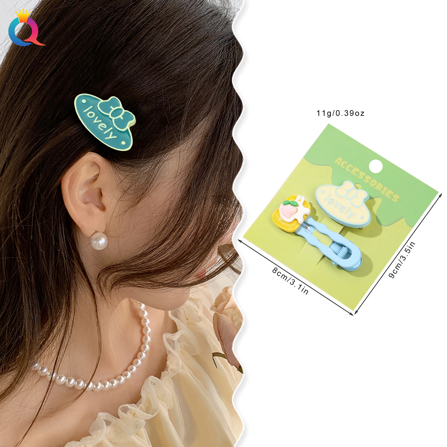 Qiyue Cute hair clips, Korean cartoon duckbill side clips, broken bangs clips, dopamine hair clips, wholesale hair accessories details Picture