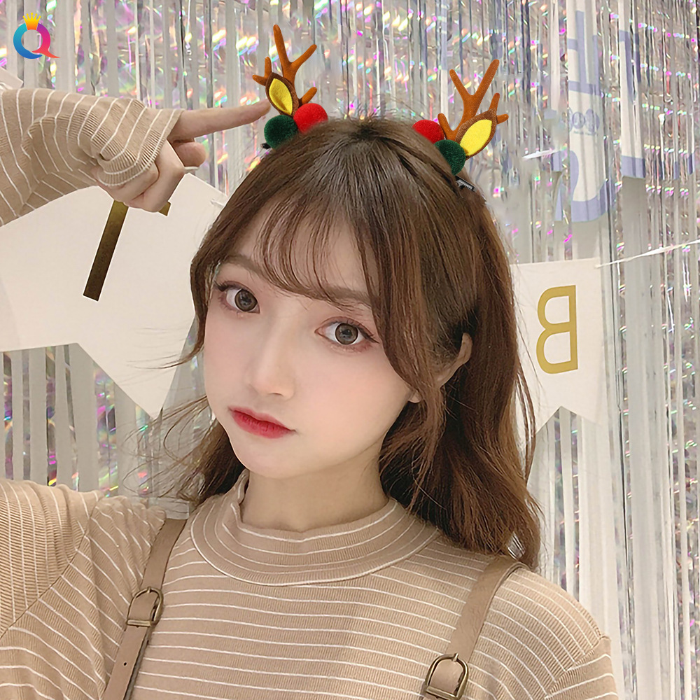 Qiyue Cross-border Christmas Hairpins, hair bands, snowflakes, elk, Elderly Christmas headbands, hair bands, headwear and hair accessories wholesale Specification drawing