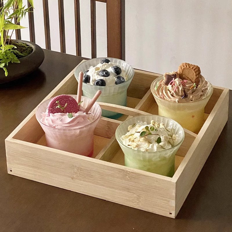 Ear-hanging coffee cup, glass cup, creative high-end gradient color vertical pattern glass cup, latte cup, household cold drink cup, water cup Application Scenario