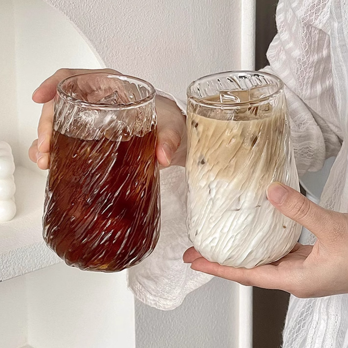 High borosilicate glass ice American latte cup, high appearance level transparent drinking cup, single-layer cup, high-temperature resistant household glass cup Application Scenario