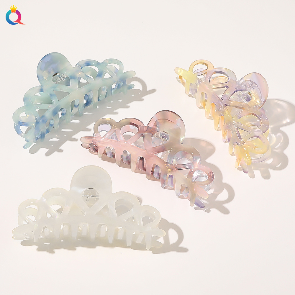 Qiyue Korean adult hair grabbers, French grabbers, crown hair clips, elegant acetic acid hair accessories and headwear full figure