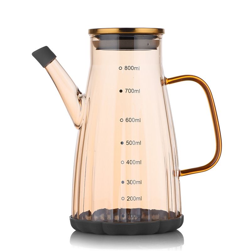 High borosilicate glass oil pot, graduated oil bottle, household oil tank, kitchen seasoning bottle, large-capacity soy sauce and vinegar bottle Item Picture