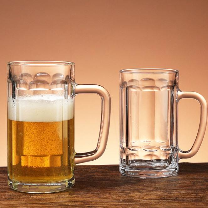 Glass draft beer cups with handles, thickened beer mugs, heat-resistant tea brewing handles, beer mugs, household wholesale juice cups Application Scenario