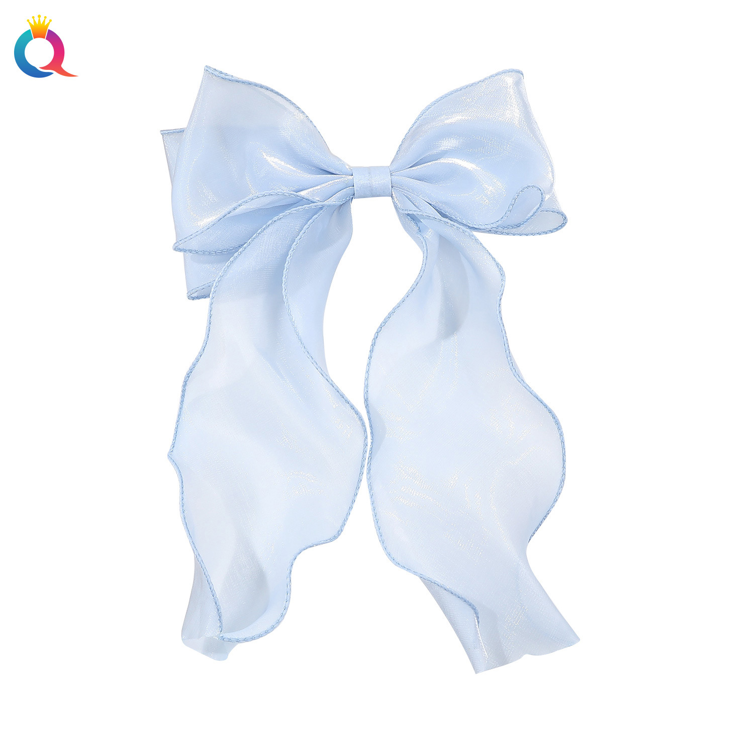 Qiyue European and American cross-border fashion bow hair clips, high-end hair clips, mesh ribbon spring hair accessories wholesale Item Picture
