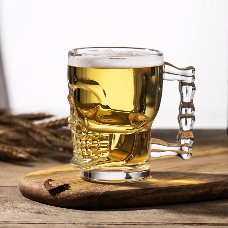 Wholesale of green Apple creative skull cups, beer mugs, draft beer cups, juice cups, water cups and glass cups with logo printing details Picture