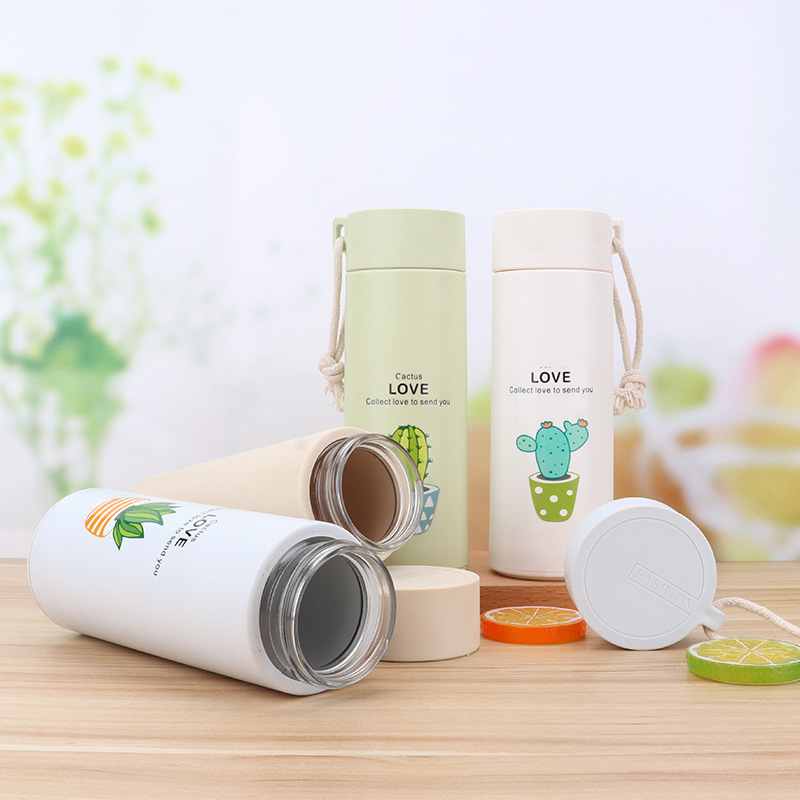 Succulent internet-famous business cup, double-layer plastic shell glass water cup, event promotion gift cup, advertising cup, printed logo details Picture
