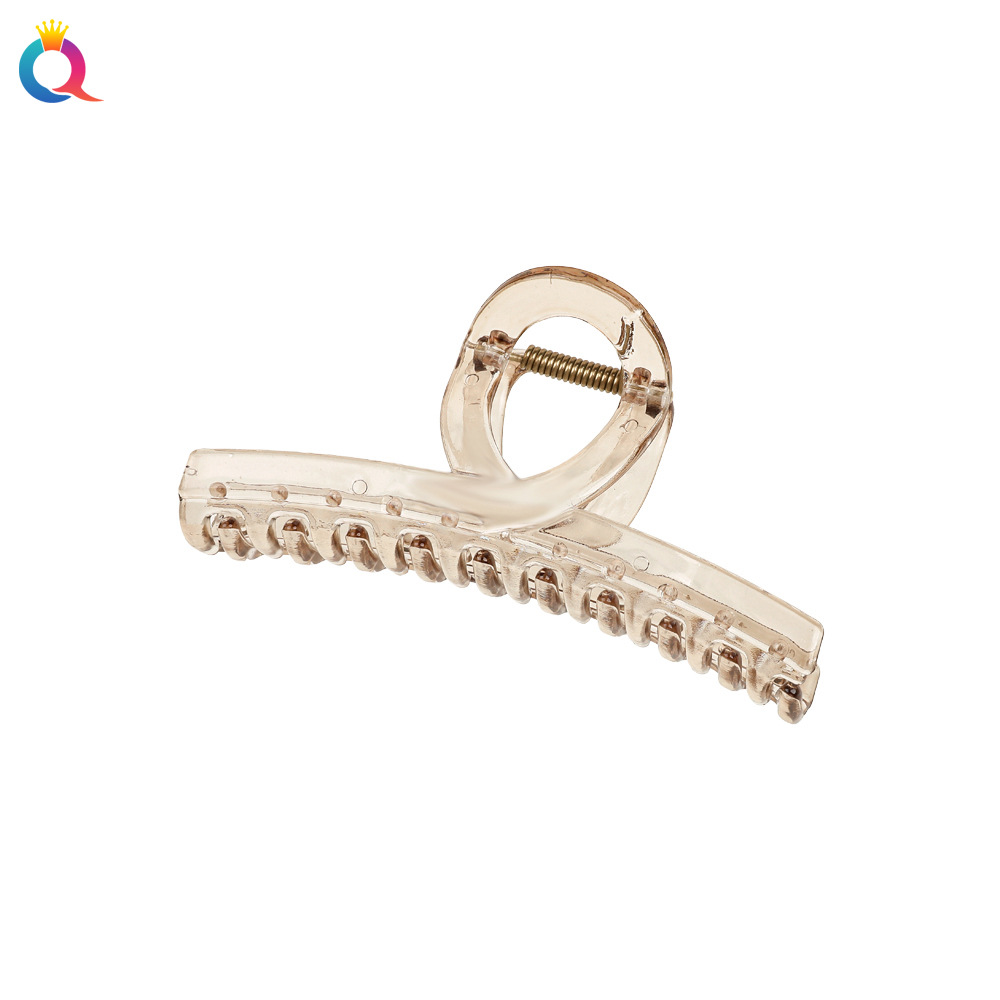 Qiyue's simple and high-end tea-colored gripper, elegant hair volume, multi-head gripper, hair clip, shark clip, hair accessory wholesale Item Picture