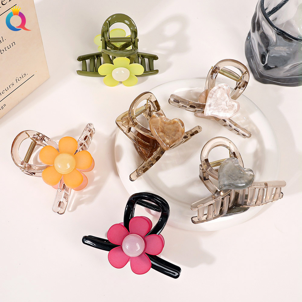 Qiyue Cross-border Sweet and high-end hair clips, back head grabbers, hair ties, shark clips, hair accessories wholesale full figure