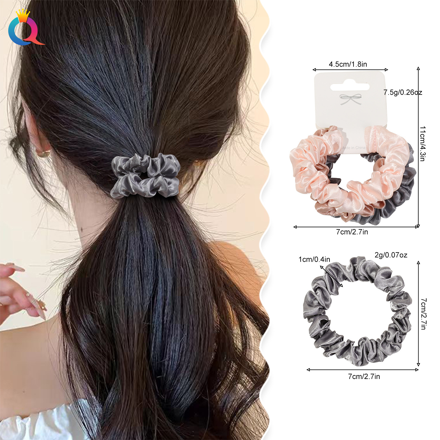 The Qiyue simple and elegant high-elasticity leather band, forest-style hair tie, ponytail hair tie, won't damage hair or leave marks, protecting hair details Picture