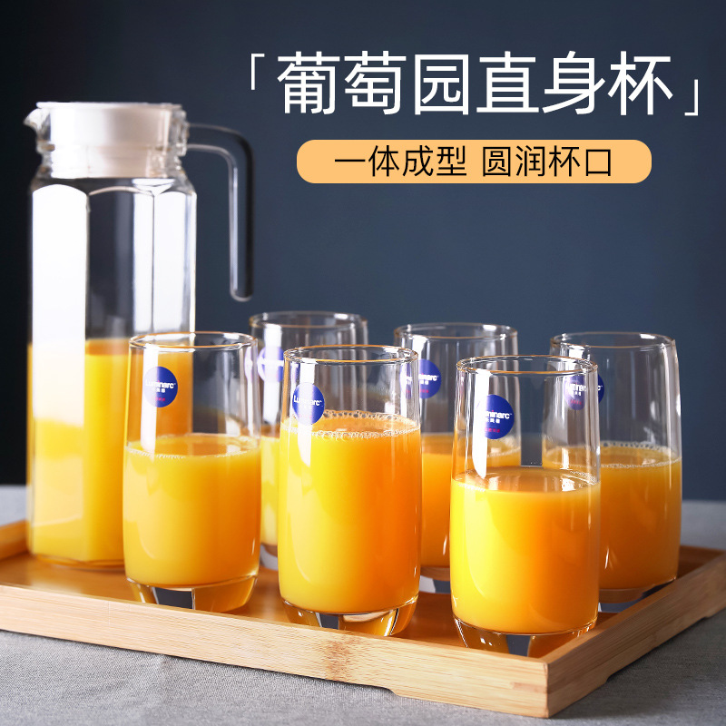 Lemeiya household transparent glass cups, glass water cups, beer mugs, juice drink cups, vineyard straight cups, Western-style wine glasses details Picture