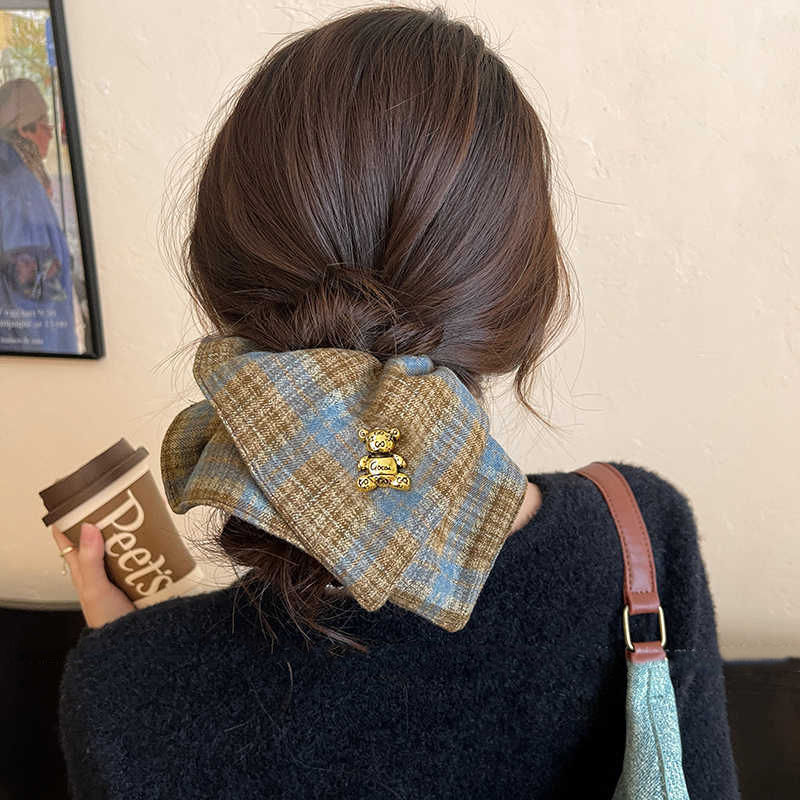 Korean-style large intestine hair band, women's high-end look, oversized bun hair tie, hair band, Internet celebrity, 2025 new style hair tie details Picture