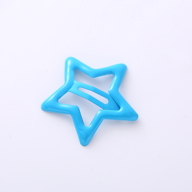 Dopamine hair clips, children's bangs hair clippers, colorful ins five-pointed star BB clips, y2k star hair clips details Picture
