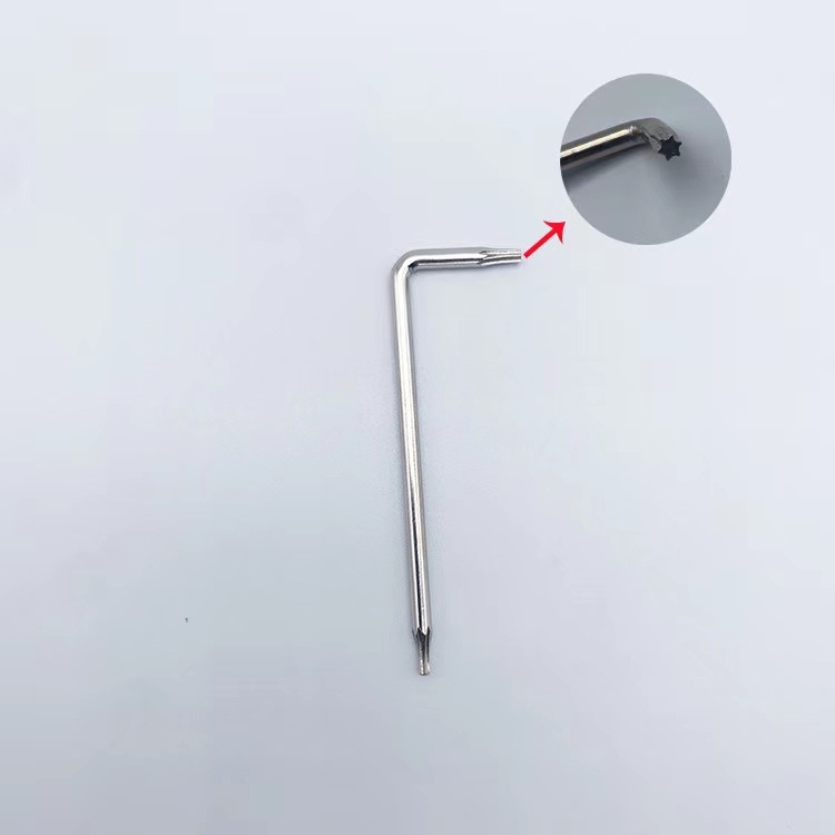 Perforated hardened plum T6T8T10T15T20T25T30T40T45L type wrench amphibious double star wrench Specification drawing