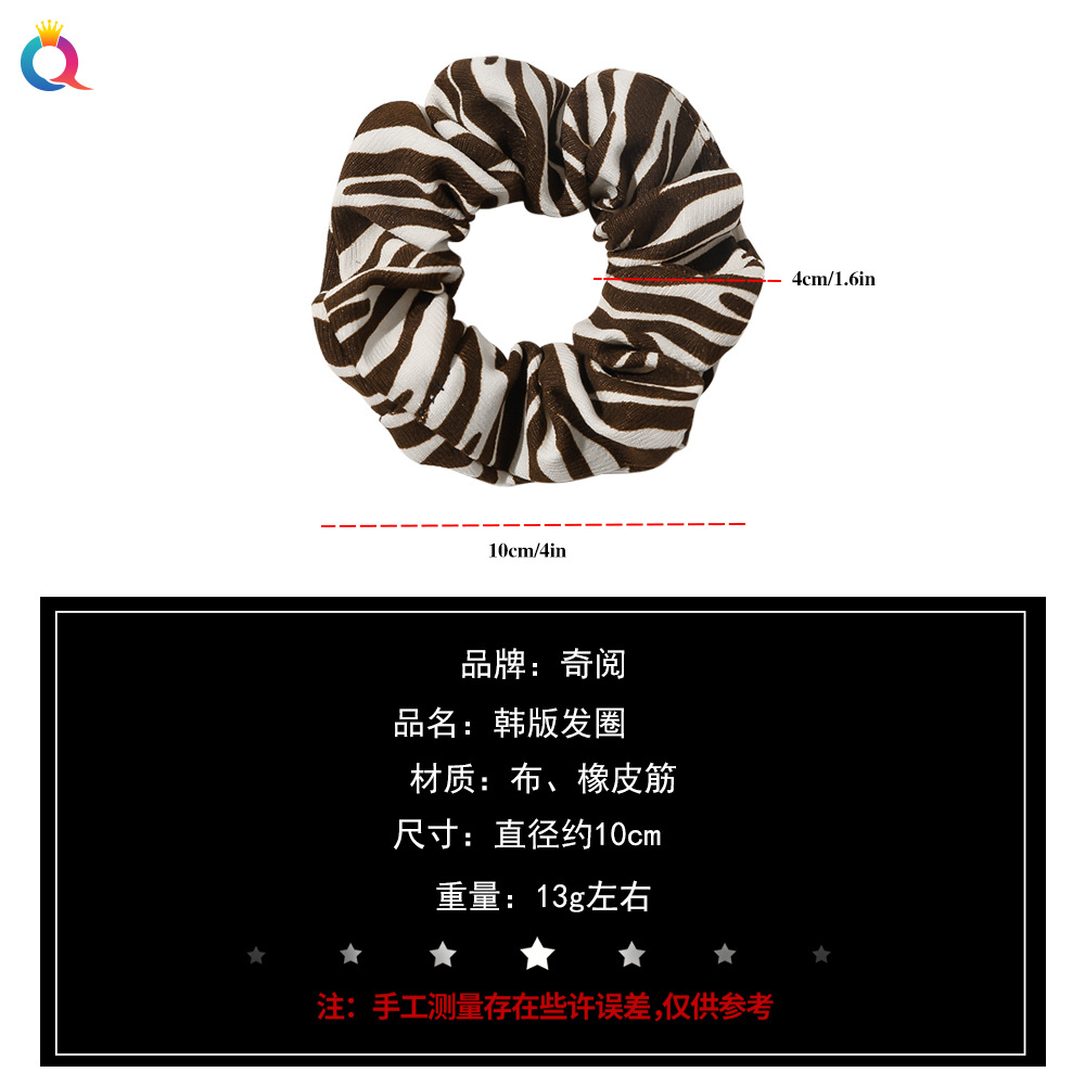 Qiyue's new autumn and winter collection features a retro large intestine ring, sweet polka dot leopard print hair tie, hair band and hair accessory for women Specification drawing