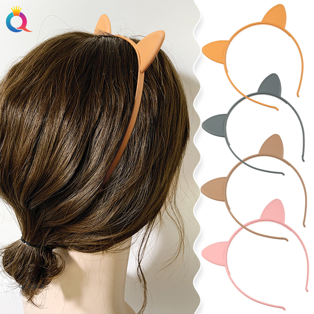 Qiyue matte hair band, plastic hair clip, high skull top, simple headband, Morandi solid color hair hole, women's hair accessories wholesale details Picture