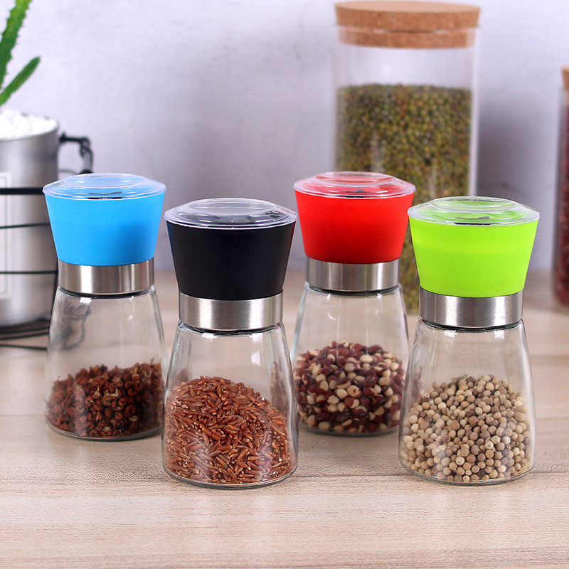 Cross-border glass manual grinder, kitchen household, Sichuan pepper, pepper powder, ceramic core seasoning bottle wholesale, Amazon Application Scenario