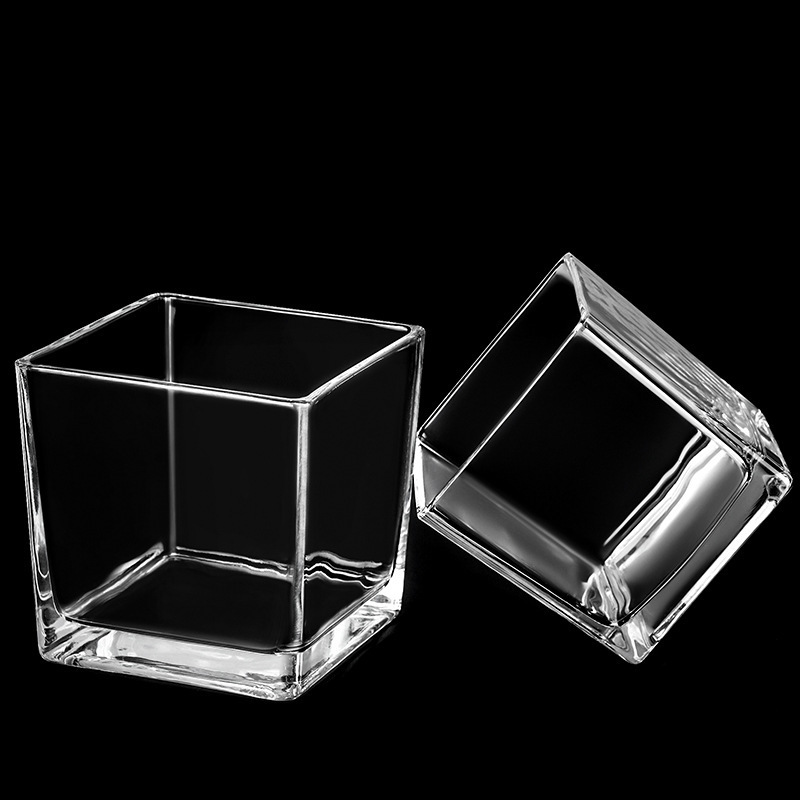 Wholesale square glass vases, pothos hydroponic flowerpots, square jars, scented wax cups, succulent turtle fish tanks, thickened Application Scenario