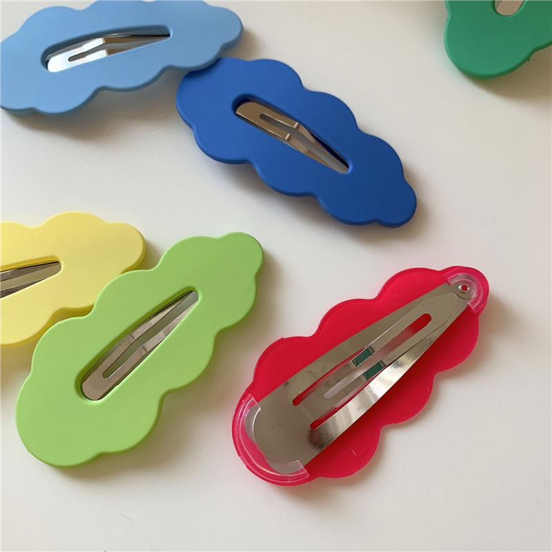 DIY cream gel hair clips, handcrafted hair clips, children's macaron, Korean version wavy edge BB hair clips, side clips, bangs clips Application Scenario