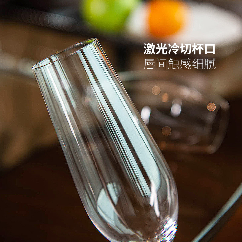 Classic flute tall glass set, home sparkling wine glass, slanted grape cocktail glass, glass tall champagne glass Specification drawing