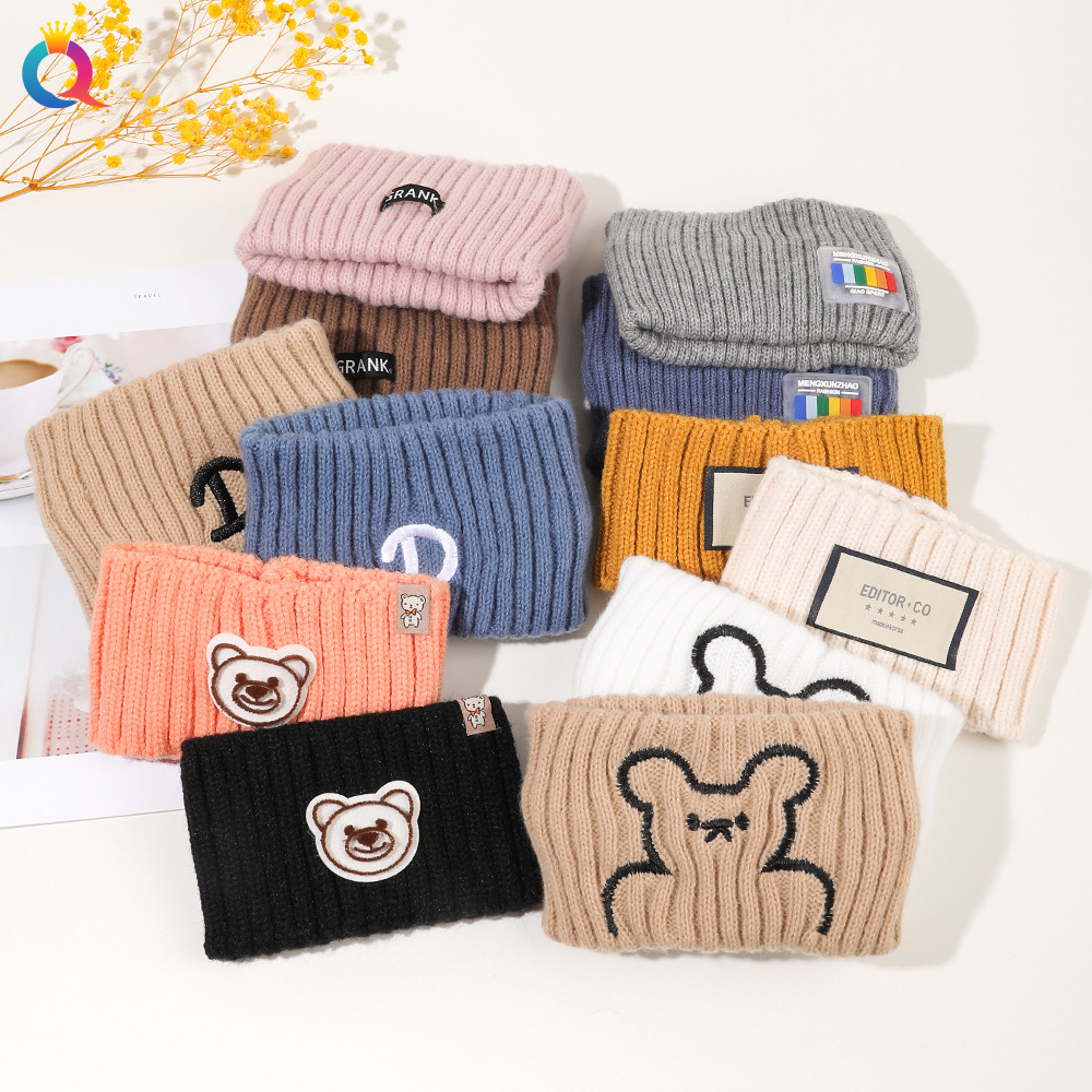 Qiyue Cross-border Sports Hair Band, knitted wide edge woolen headband, warm, fashionable and simple face wash and hair tie wholesale full figure