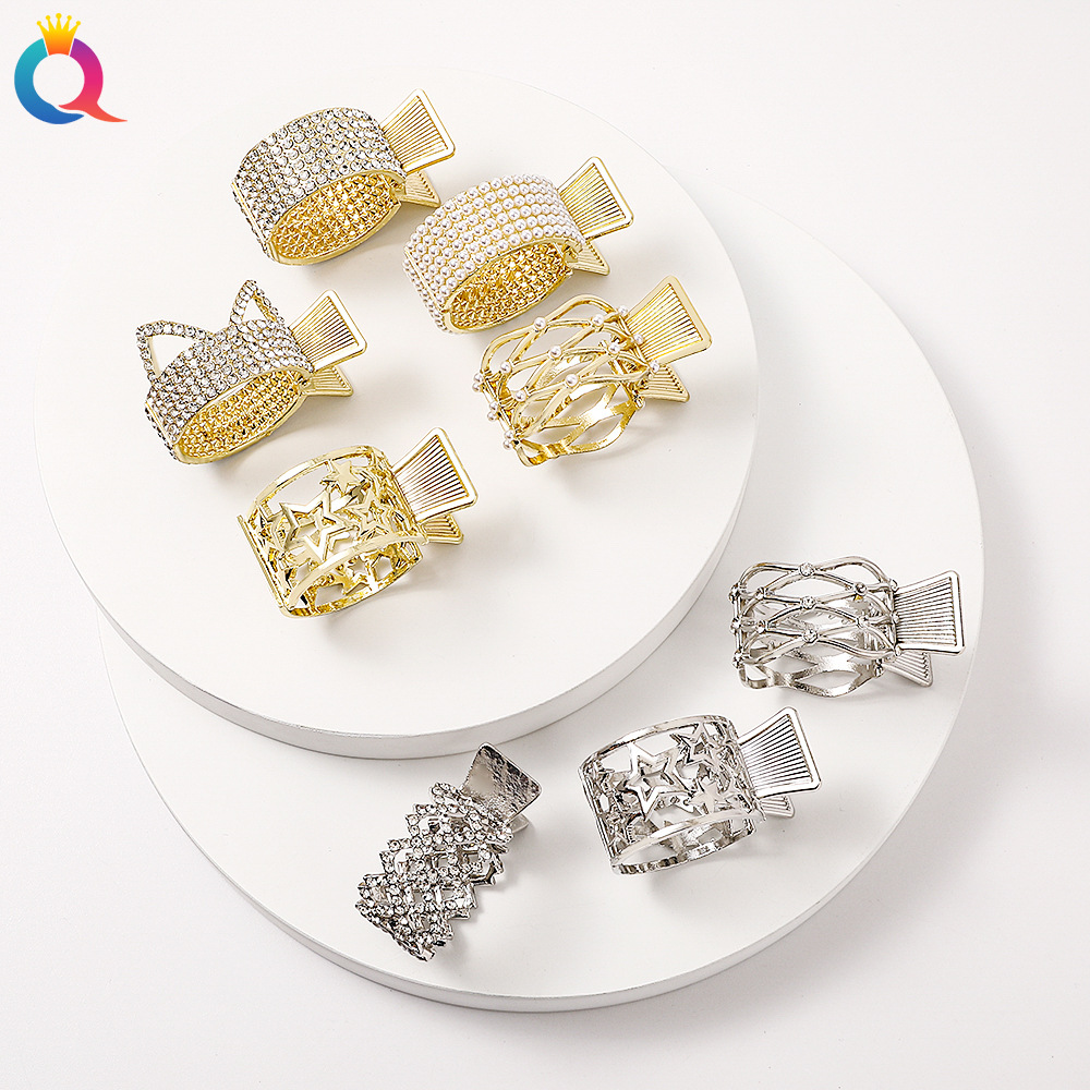 Qiyue Korean version alloy high ponytail grappling clip Shark clip, high-end back head updo hair clip, retro and versatile hair accessory Specification drawing
