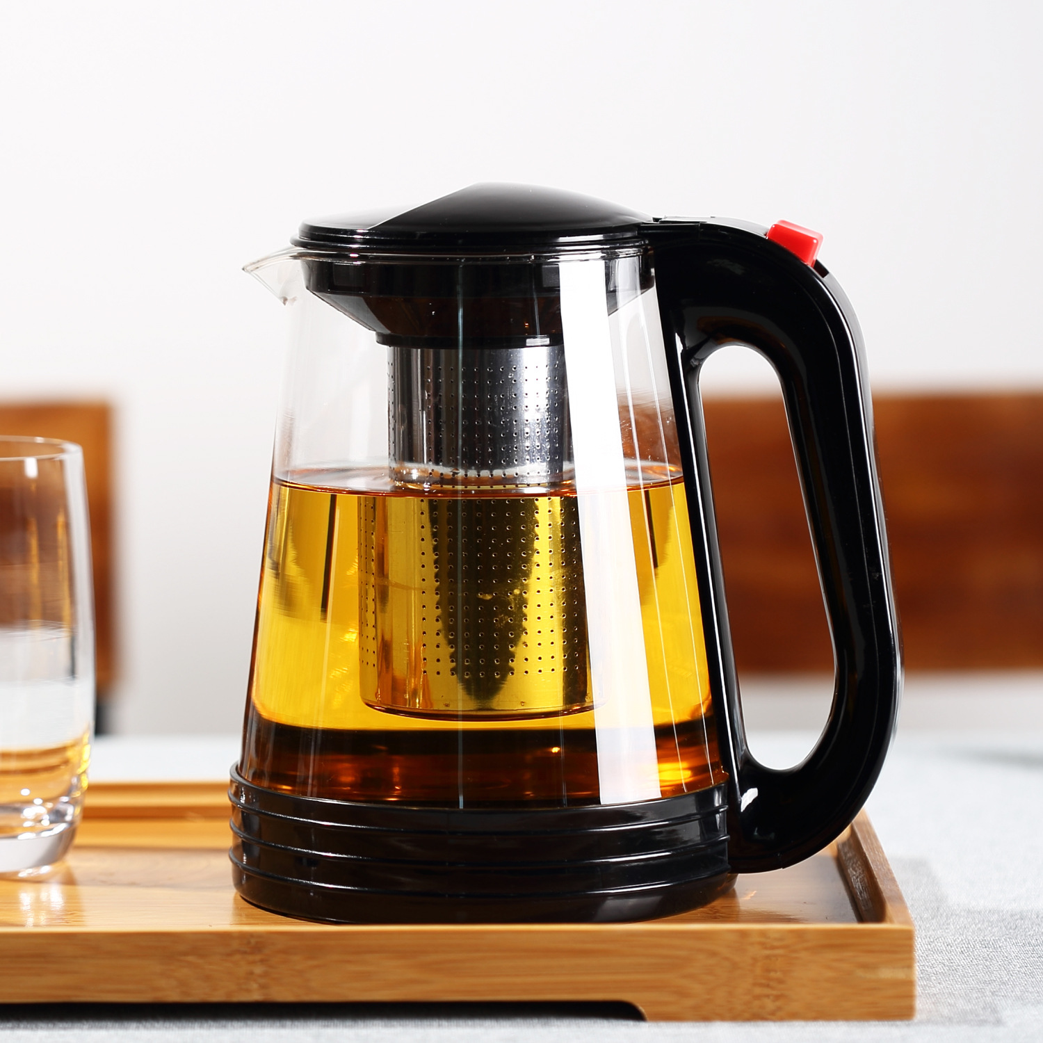European-style household teapot, high borosilicate heat-resistant kettle, 2-liter glass teapot, filter screen juice pot, Carla pot details Picture