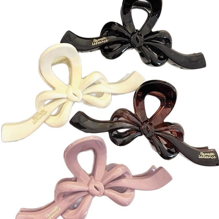 High-end bow hair clip, large shark clip, women's 2025 new style, back clip hair accessory Item Picture