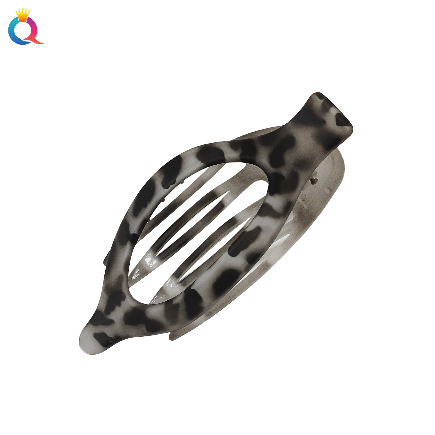Qiyue Cross-border PC Oval leopard print hair clips, hair curls, hair clips, ponytail clips, back of the head, duckbill clips, hair accessories wholesale Item Picture