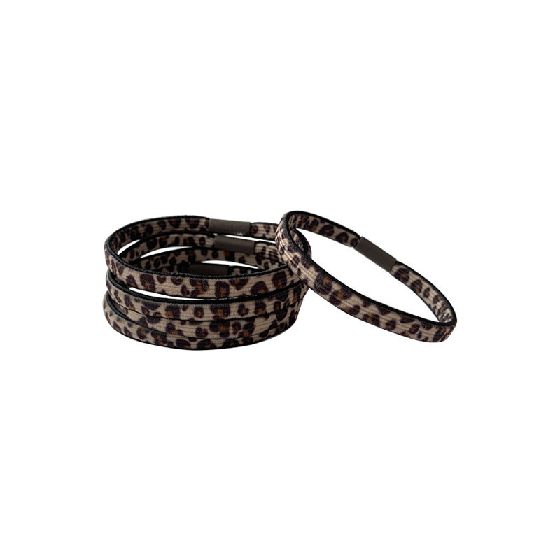 Korean retro leopard print hair band, high-elasticity daily basic style ponytail hair tie, rubber band hair tie, hot girl hair tie Item Picture