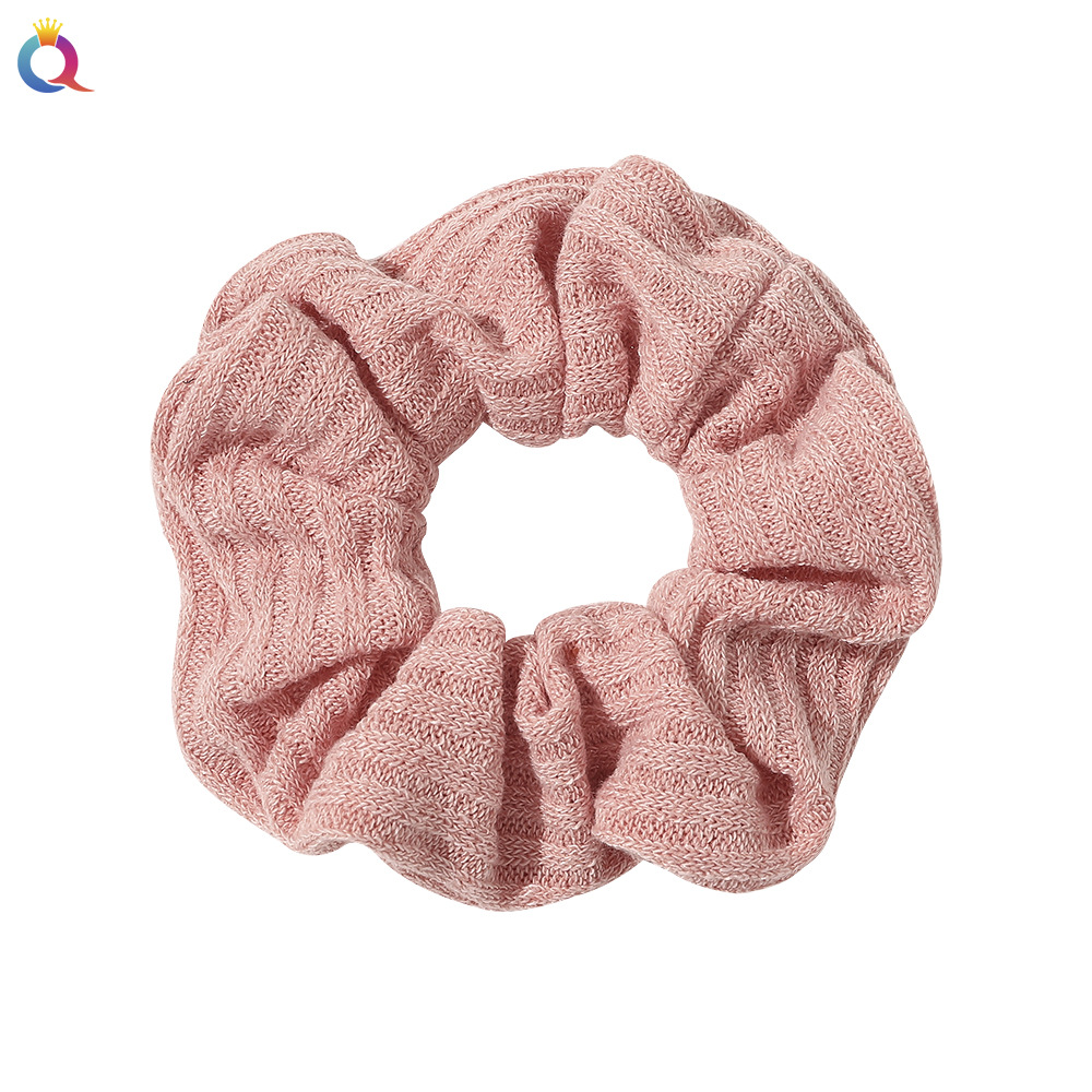 Qiyue Cross-border's new autumn and winter striped creative large intestine hair band, simple woolen pressed hair band, hair band, hair accessory for women Item Picture