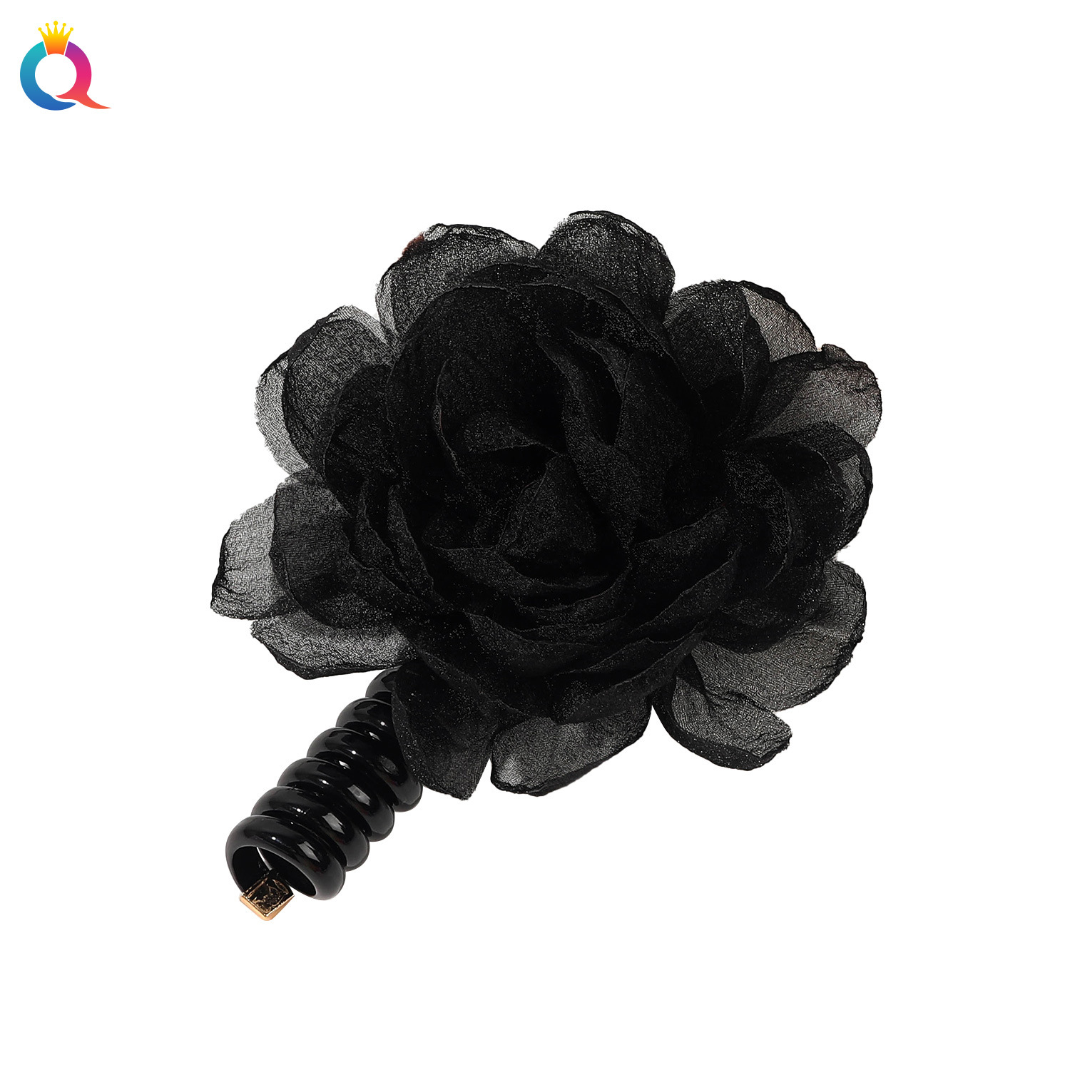 Wholesale of Qiyue Chiffon yarn flower telephone line hair bands, high-elasticity rubber bands, hair ties, and simple yet sophisticated hair accessories Item Picture