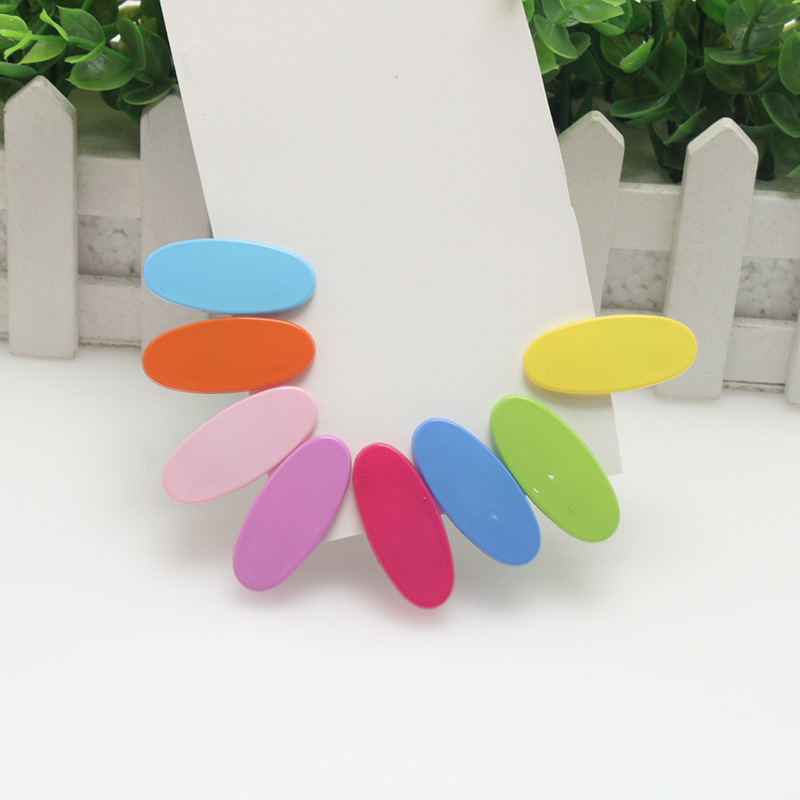 Candy-colored oval duckbill clips for babies, macaron-colored edge clips for broken bangs, cute children's hair clips Specification drawing